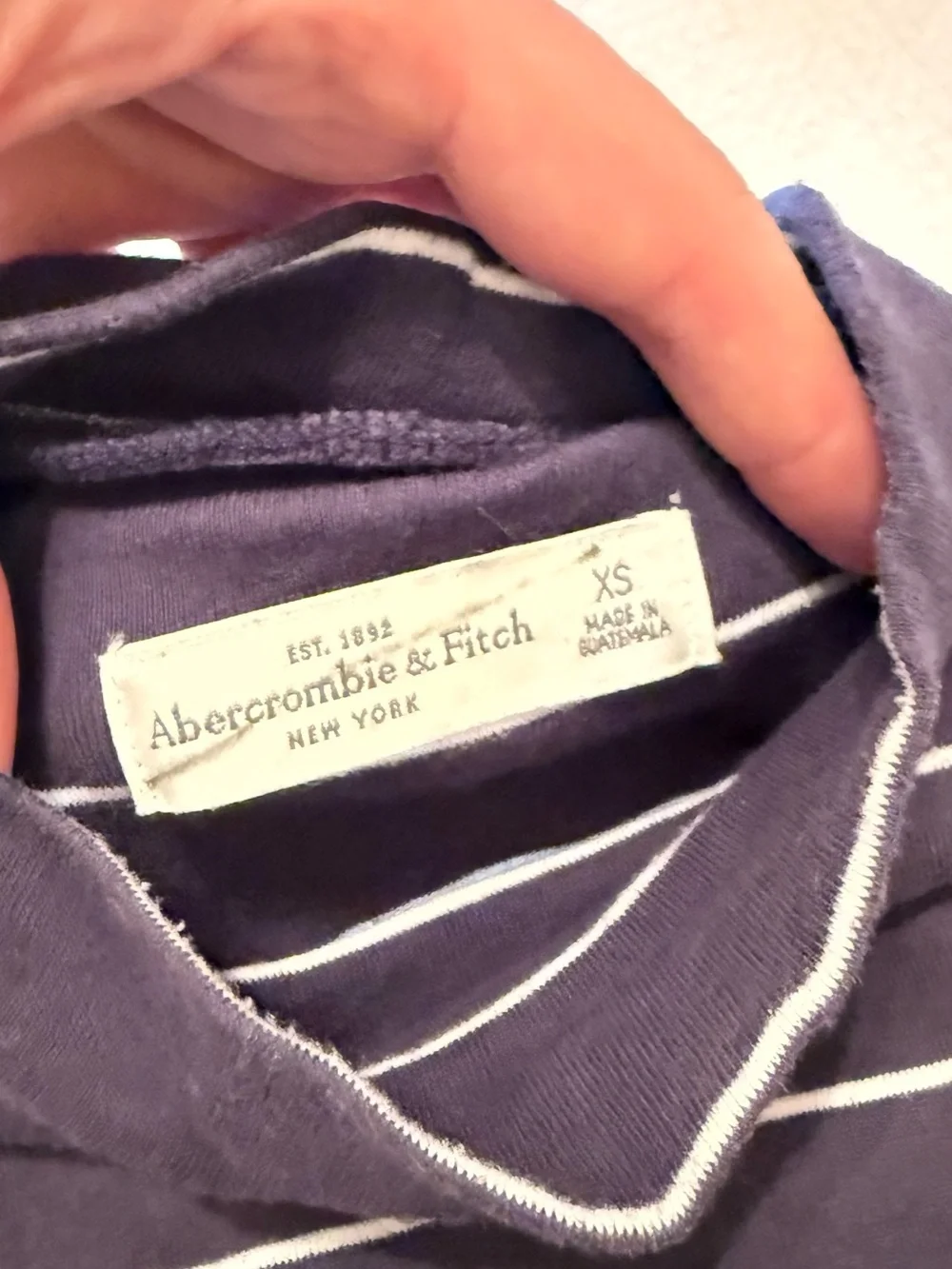 Abercrombie & Fitch | Navy White Striped Knit Dress | Sleeveless Mock Neck | XS